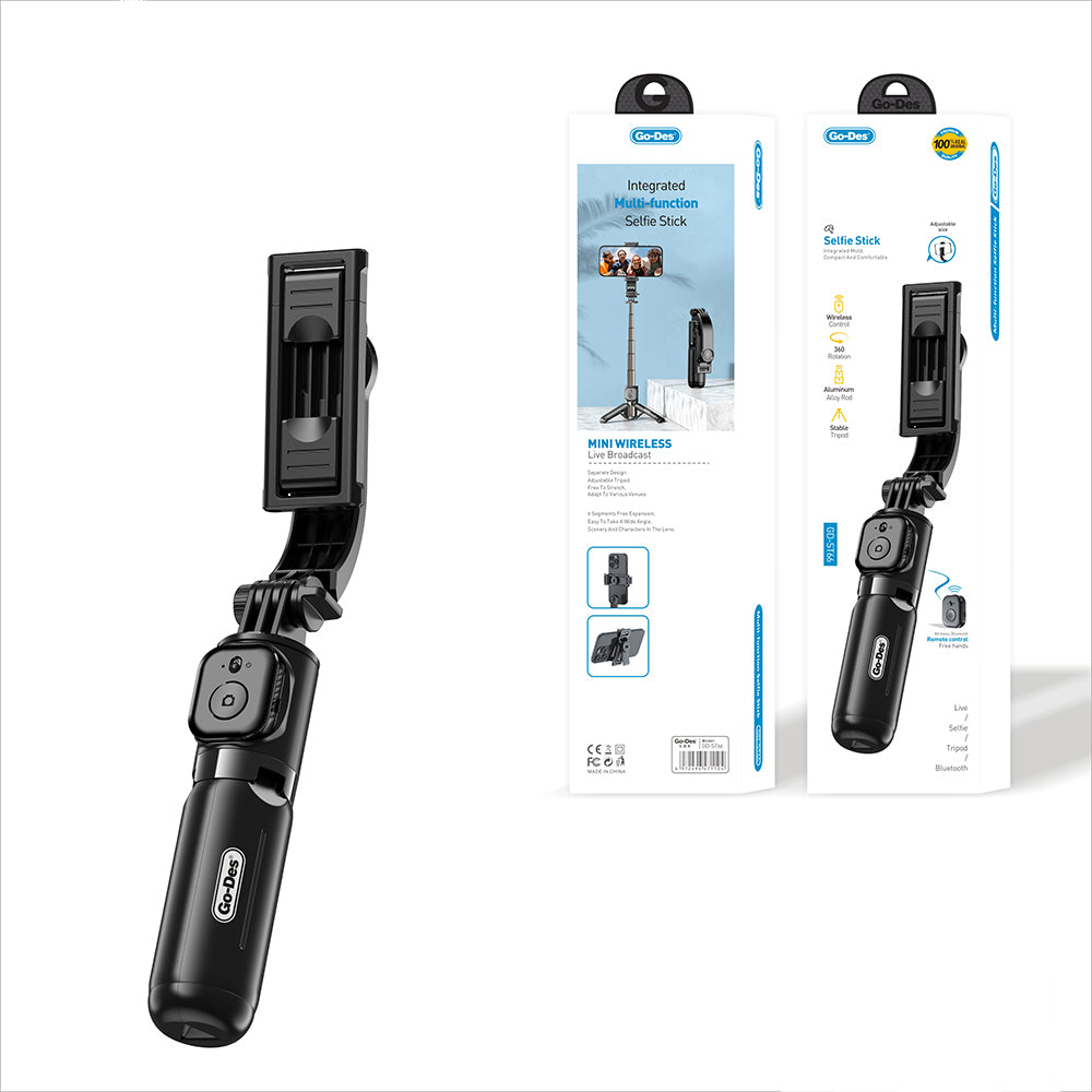 Go Des GD-ST66 Kumandalı 360 Derece Dönebilen Selfie Çubuğu ve Tripod Go Des GD-ST66 Kumandalı 360 Derece Dönebilen Selfie Çubuğu ve Tripod